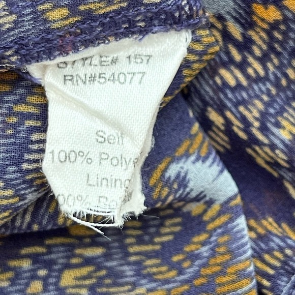 Cabi Tapestry Print Long Sleeve Sheer Blouse in Blue and Orange, Size Medium - Picture 11 of 12